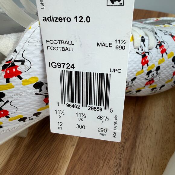 Adidas Adizero Disney 100 Men\'s Size 12 Mickey Mouse Football Cleats IG9724 main image 6